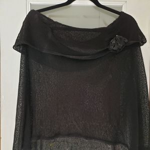 INC Black Sheer Poncho